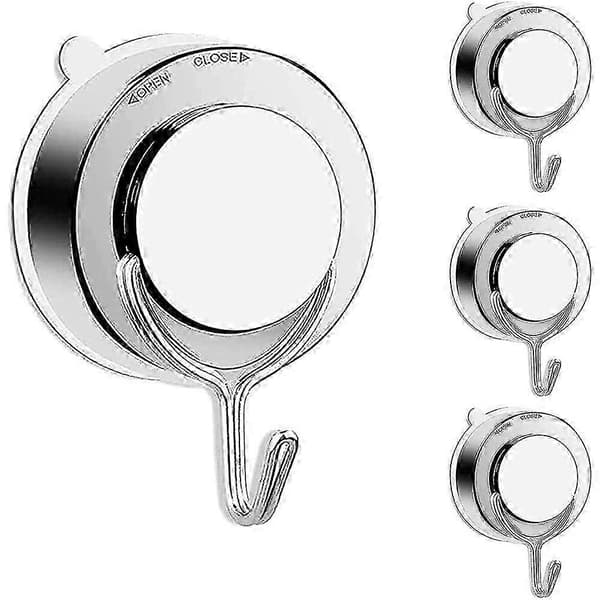 4-pack Drill-Free Towel Hooks, Suction Cup Towel Holder, Vacuum Suction Cup Hooks, Extra Strong Towel Holder (Plating)