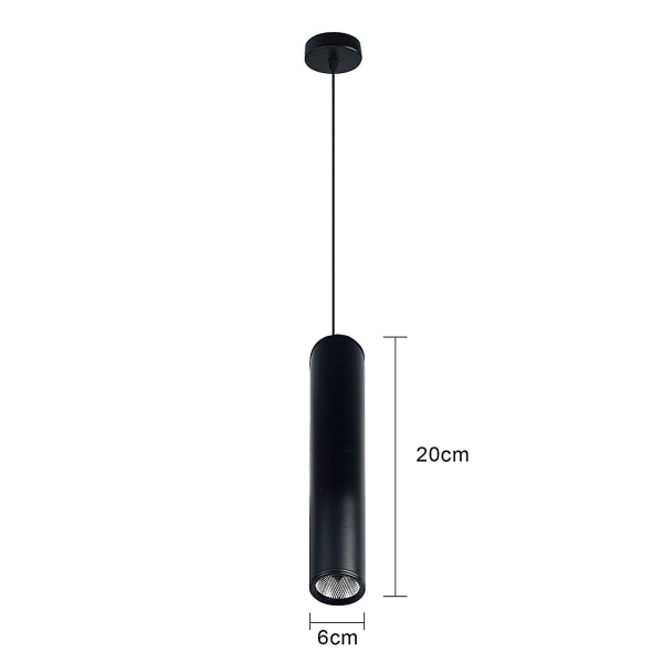 Sort Varmt Hvid Led Cob Spotlight Lang Rørlys Cylindrisk