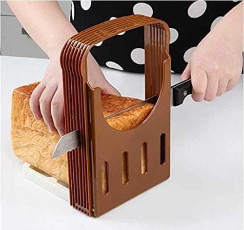 Foldable Compact Bread Slicing Guide, Adjustable Bread Slicer Bake Cutter for Homemade Bread, Sandwiches