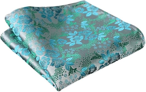 Herr Extra Lång Blommig Paisley Slips och Ficknäsduk Set