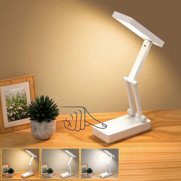 Portable and Foldable Lamp, Ultra Long-Lasting Bedside Lamp with 3 Brightness Levels and Dimmable, Dual Function for Charging and Connection