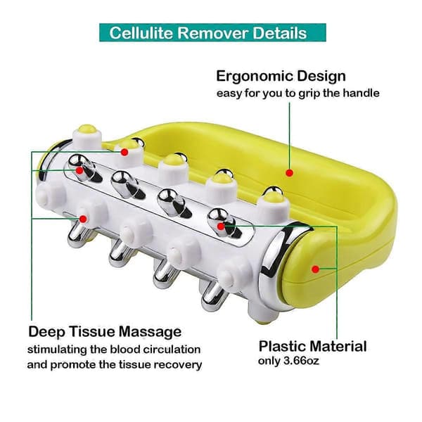 Massageapparat, Mini Deep Tissue Myofascial Release-værktøj til triggerpunkter, Kropsmassageapparat til mænd og kvinder (gul)