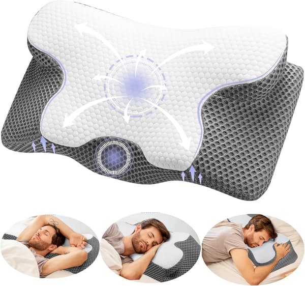 Ergonomisk Cervical Memory Foam Pute for Side-, Rygg- og Magesovere (Stil1:60*34*13/10cm)