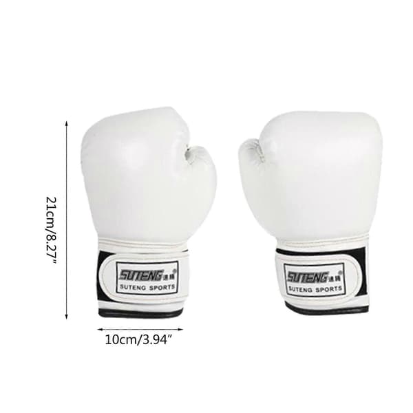 3-10 år Barn Boxhandskar för Barn Ungdom Stansväska Kickboxning Muay Thai Vantar MMA Träning Sparringhandskar vit white
