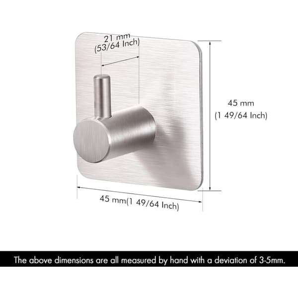 Self-Adhesive Wall Towel Hook SUS304 Stainless Steel Coat Rack 6 Brush Hooks