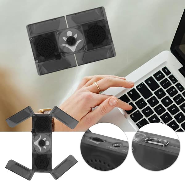 Mini Portable Folding Laptop Cooling Fan LED Light Laptop Stand Cooling Pad Compact Cooling
