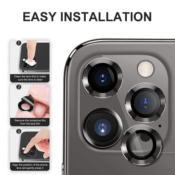 Hat Prince Linsebeskyttelse Herdet Glass iPhone 15 Pro/15 Pro Max Grå