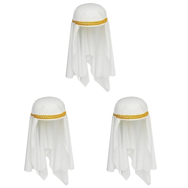 3 stk Halloween Arabiske Kasketter Voksen Performance Hat Polyester Festkostumer Rekvisitter One Size Arabian Cos 3pcs M