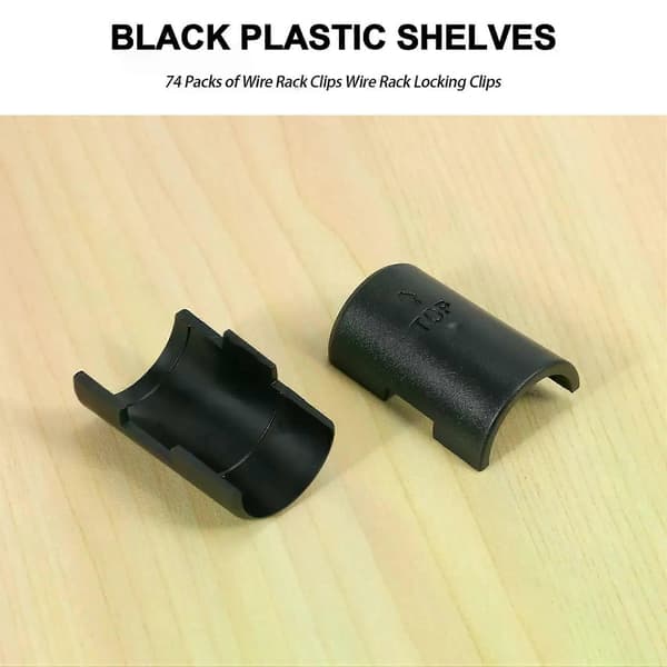 74-pack Wire Shelf Clips Wire Shelving Shelf Lock Clips for 1 inch Post - Shelf Sleeve Replacements