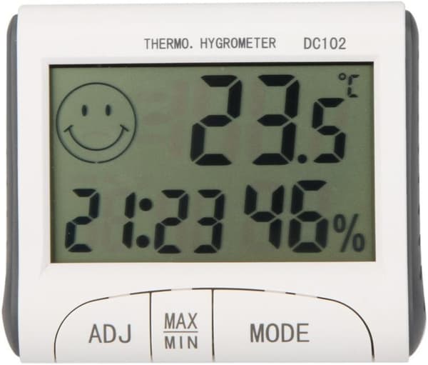 LCD Romtermometer Mini LCD Digital Innendørs Termometer Hygrometer Temperaturmåler Klokke Skrivebord Værstasjon