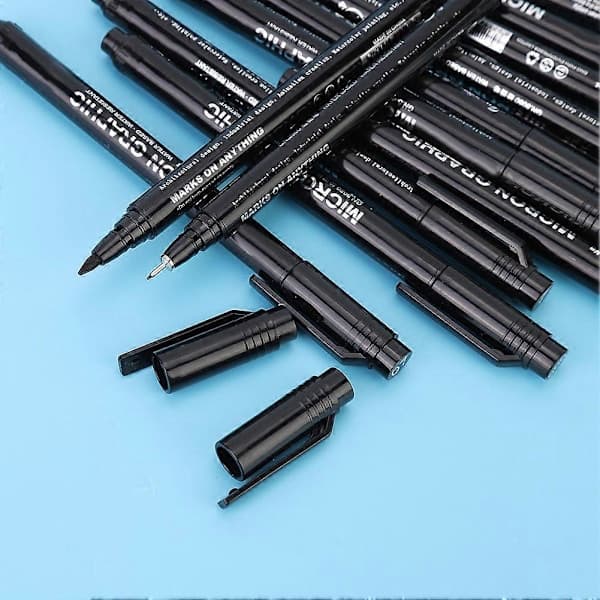 12 Pcs Micron Liner Fineliner Black Water-based Ink Waterproof Drawing Sketch Pen
