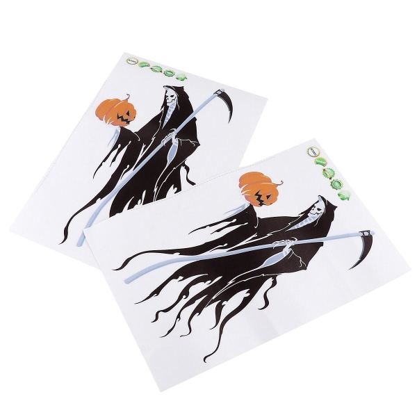 2 stk Veggmaling Halloween Party Dekorasjoner Halloween Veggplakat Mural Klistremerke Dødsengel Sigd Dekal Dødsengel 30X20X0.1CM Grim Reaper 30X20X0.1CM