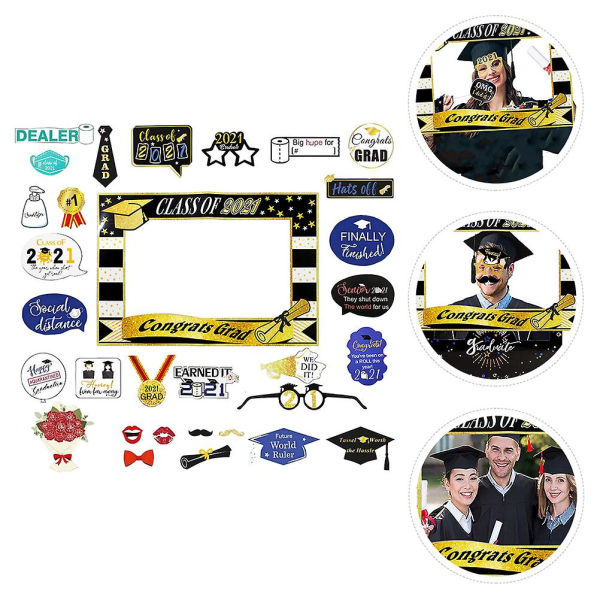 32 stk Kreative Graduation Party Papir Fotoboks Ramme Props Fotografi Forsyning Sort 68x48x0.01cm Black 68x48x0.01cm