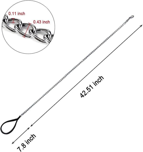 Metal Dog Leash with Padded Handle, Heavy Duty, Chew Proof (DB)