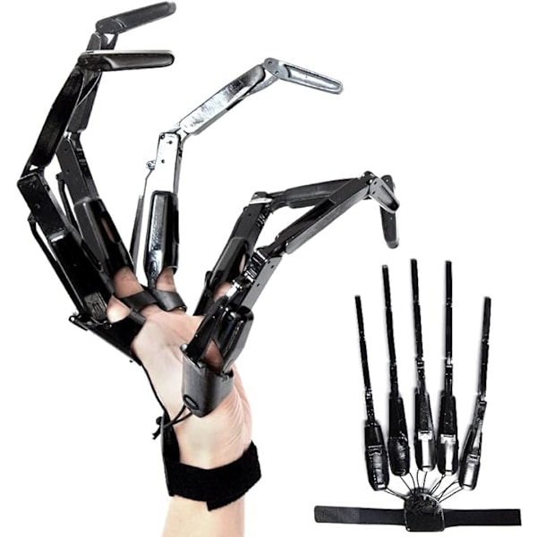 1 Par Halloween Ledade Fingrar Realistiska Skelettben Klor Förlängare med Flexibel Led