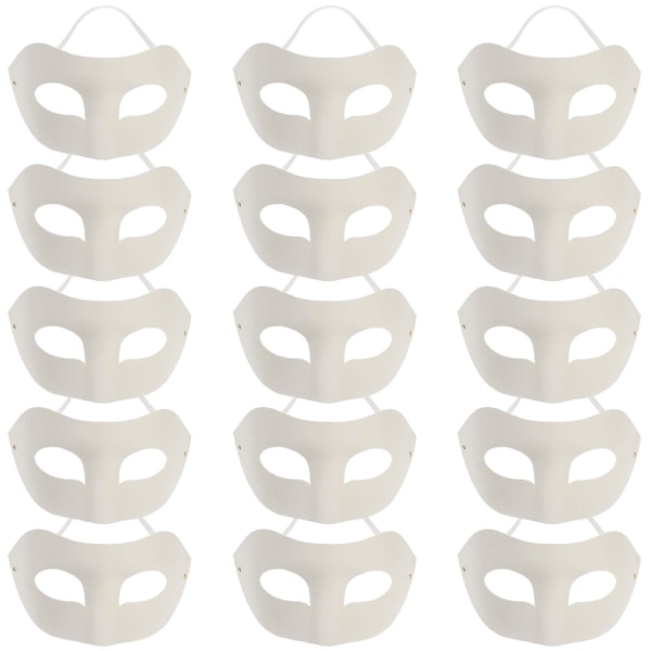 15 st Makeup Leksak Drama Masker Mardi Gras Masker Djurmasker Cosplay Masker Vita Barnmasker Vit 20x10cm White 20x10cm