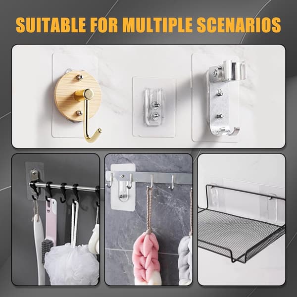 Self-adjusting Hooks with Double Nut, 12 Pieces, for Hanging Photos and Paintings