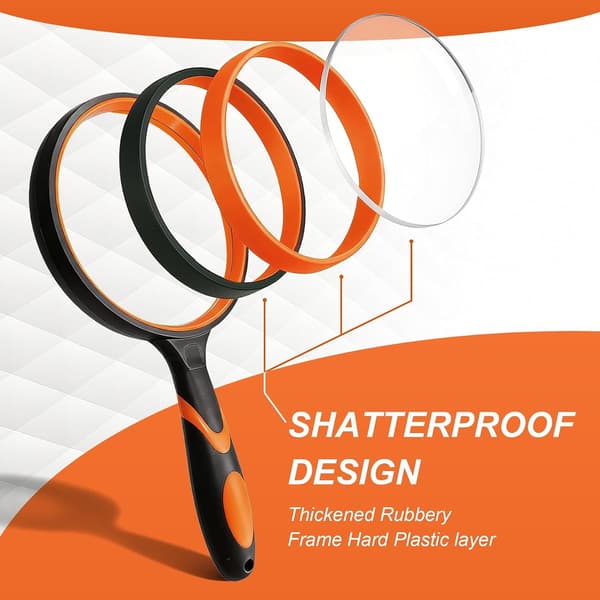 10x Magnifying Glass, 100mm Handheld Reading Magnifier with Non-Slip Soft Handle, Suitable for Seniors to Read Books.