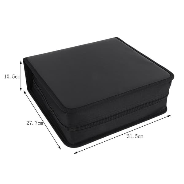 400 stk. High-End PU-Simuleret Læder CD-Taske, DVD-Opbevaringstaske