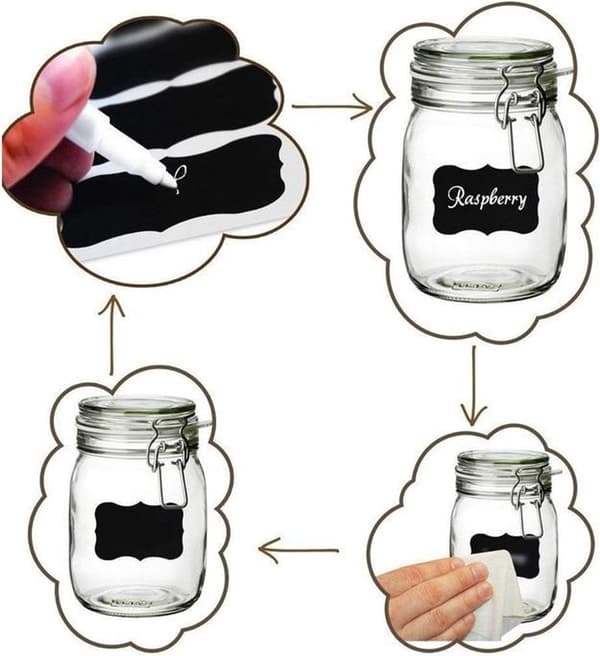 Chalk Stickers - 48 Pieces - Incl. 1 Chalk Pen