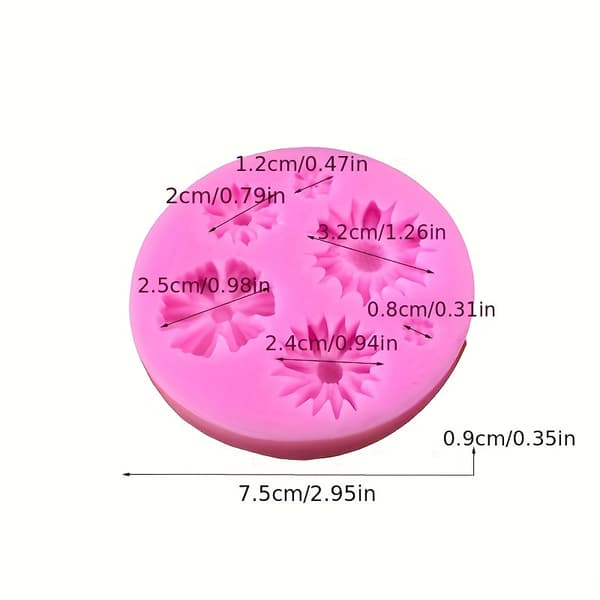 3D Blomster Silikoneform Kage Fondant Chokolade Bageform Bageværktøj pink pink