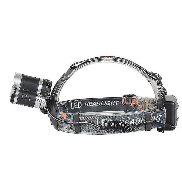 8000lm 3 LED T6 hodelykt med 2x18650 oppladbart batteri
