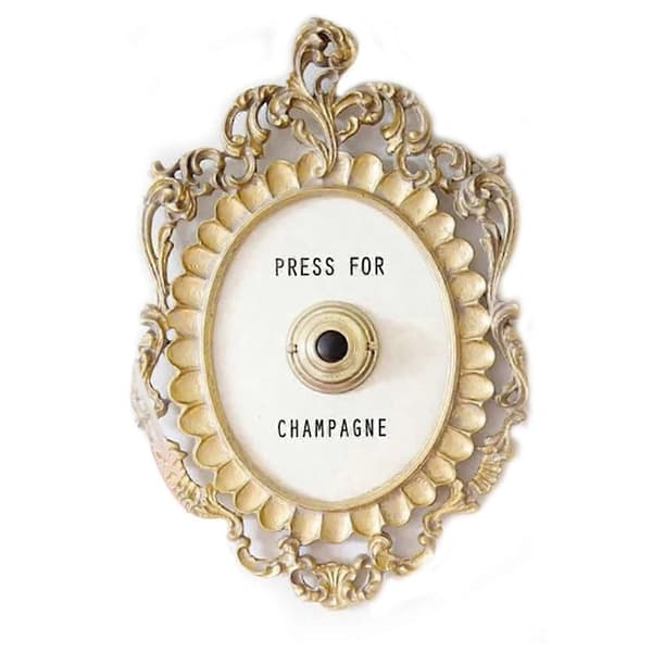 Ring Mini Press For Champagne Button, Press For Champagne Doorbell Deco