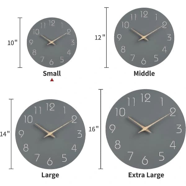 Tyst väggklocka utan tickande, dekorativ för kök, sovrum, badrum, kontor, vardagsrum, batteri 35 cm 14in 14in