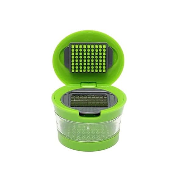 Garlic Press, Mini Portable ABS Stainless Steel Garlic Press Chopper Slicer Hand Press Grinder Crusher Kitchen Accessory
