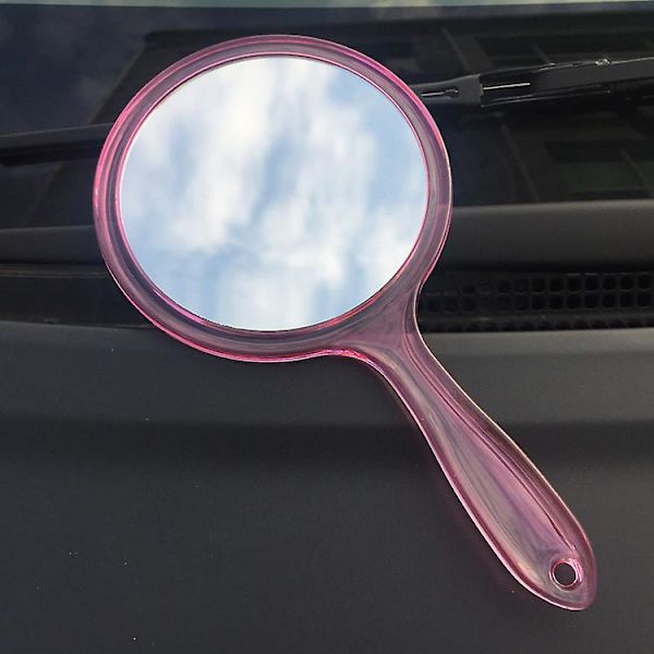 Käsipeili Kannettava Yksinkertainen Peili Kahvalla Neliö New Pink