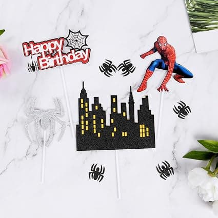 Spiderman Kaketopper 9 stk Bursdagskake Topper Superhelt Fest