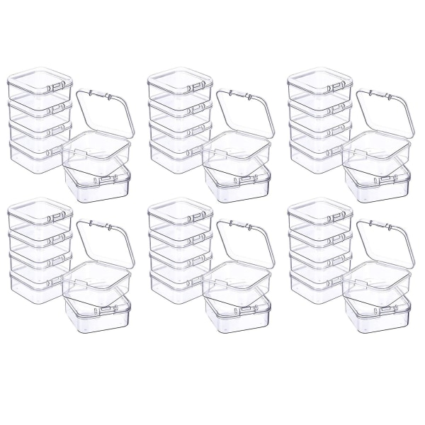 6 stk gennemsigtig plastopbevaringsboks, der er kompatibel med indsamling af småting, perler
