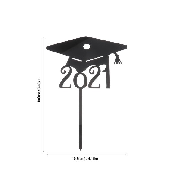 10 stk. Graduerings Cupcake Toppers Hjemmebagning Kage Picks Kage Indsæt Kort Sort 15x10.5cm Black 15x10.5cm