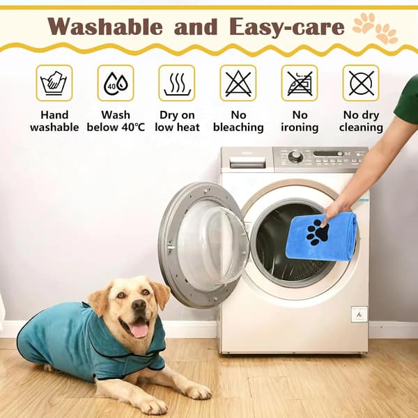 wxsp 2-pak Kæledyrshåndklæde Superabsorberende Tørrende Hundehåndklæde Mikrofiber Badehåndklæde Blå