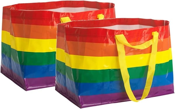 Store 71L gjenbrukbare regnbueposer - sett med 2