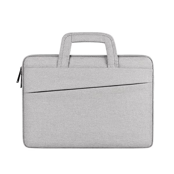 14-tommer bærbar computertaske kompatibel med 14\" bærbar computer Chromebook, 14 MacBook Pro, polyester messenger taske bæretaske til mænd kvinder, grå