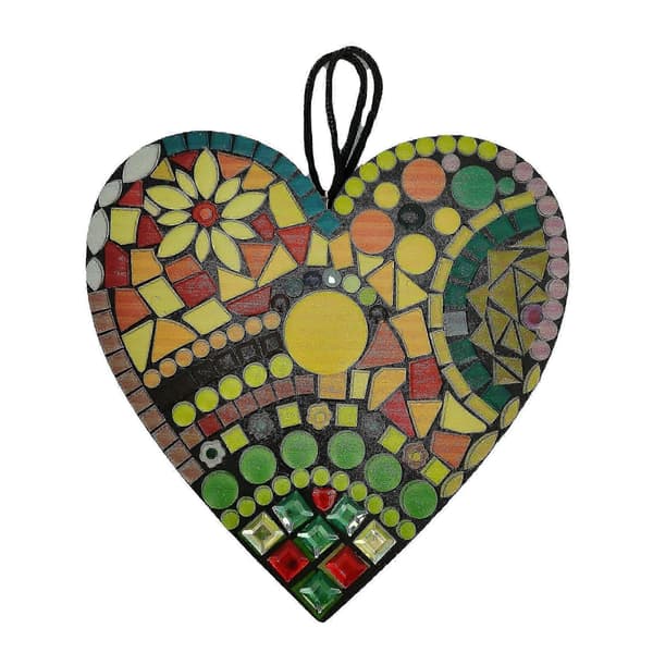 Stor Mosaikk Hage Hjerte Skulptur Dekor Ornament