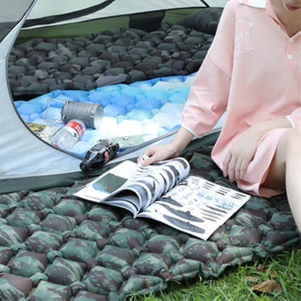 Ultralight sleeping pad with built-in pillow, inflatable camping mattress for backpacking, travel [DB]