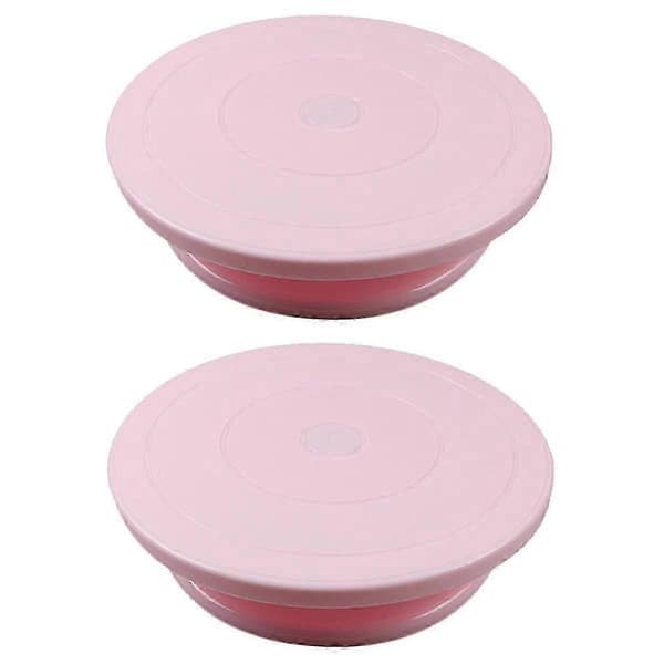 Cake Rotating Turntable for Decoration: Birthday Cake Cutting with Pink Turntable Stand