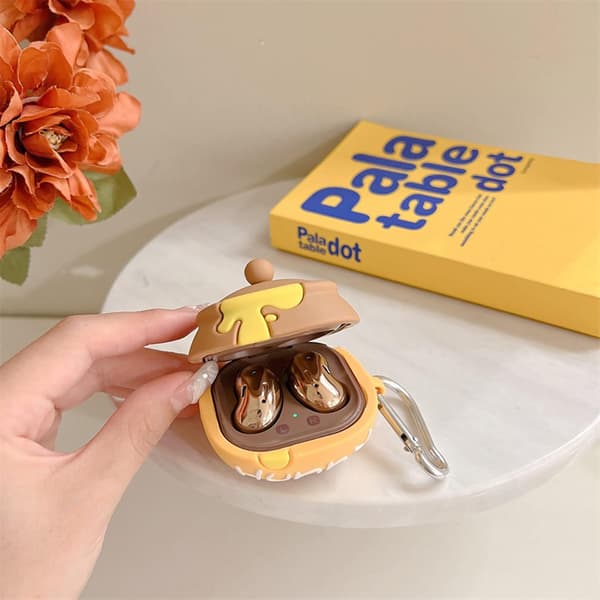 Compatible with Samsung Buds2 Pro/buds2/buds live/buds pro/buds FE, Cute Silicone Headphone Case with Hook