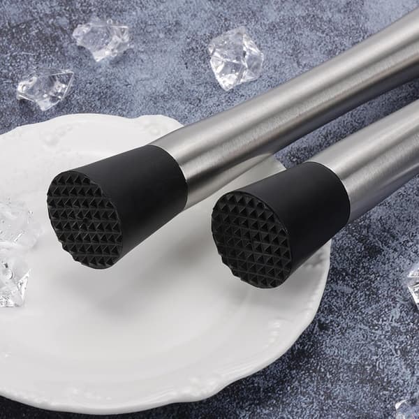 4-pakning cocktailmuddler 304 rustfritt stål fruktknuser 9,8\" lang isknuser for barfest og hjem