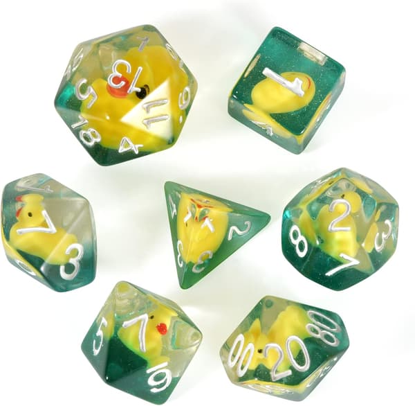 7-delt ande terning polyhedral & RPG terning DND terningesæt med and indeni polyhedral rollespil spil D20 terning Dungeons and Dragon terning
