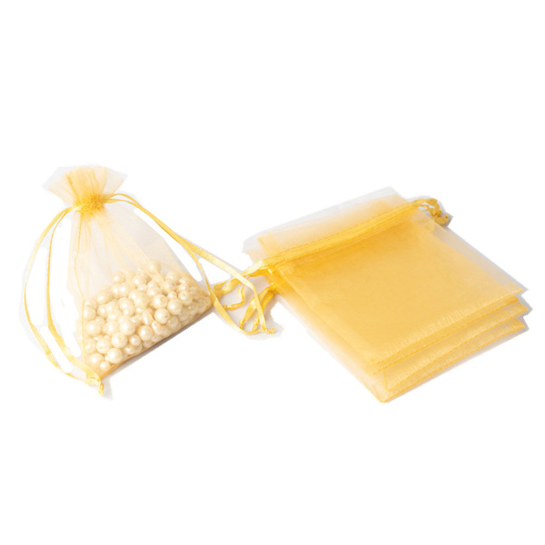 100 stk Organzaposer 9*12cm med snøre, smykkeposer Bryllup Fest Julegaveposer (Blandet farve)