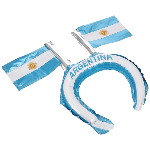 20pcs Football Party Headbands Inflatable Headbands Aluminum Film Balloon HeadbandsArgentina30X29X0.