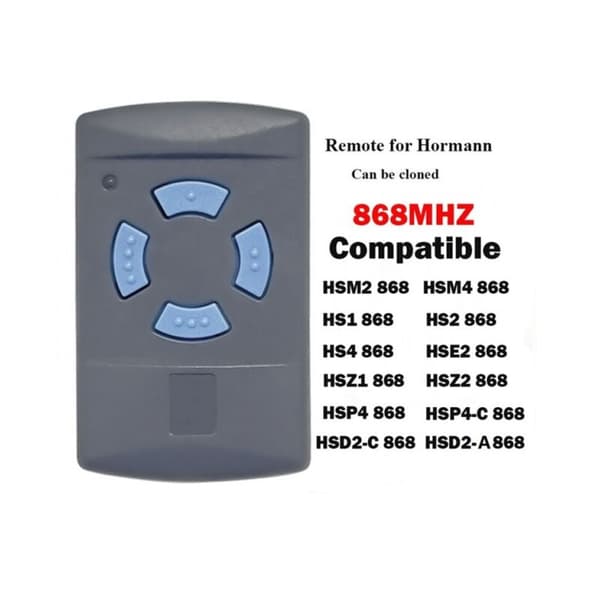 868 MHz Remote Control, Compatible with Wireless Garage Door Opener HSM2, HSM4 HSE2 868