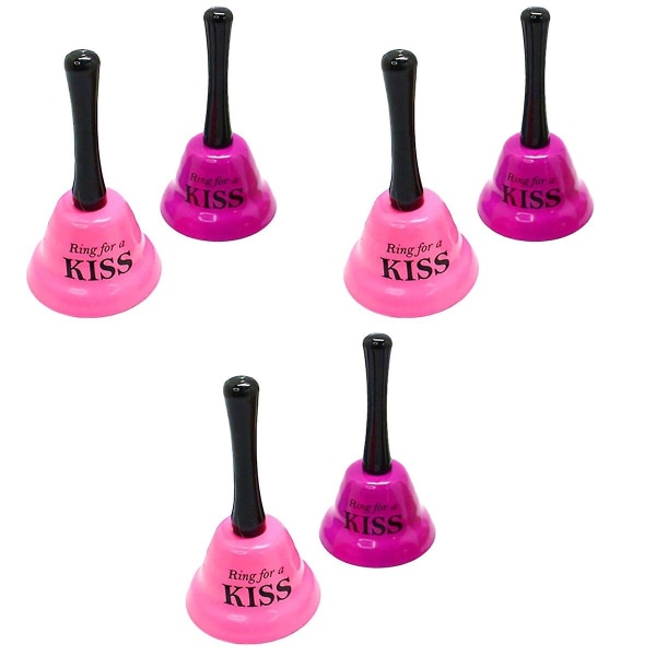 6 st Juldekorativa handklockor Kiss Bells Party Roliga leksaker (slumpmässig färg)6 st13,5x7,5cm 6 pcs 13.5x7.5cm