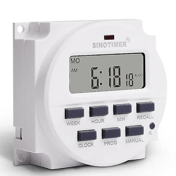 Sinotimer 15,98-tommers LCD Digital Timer 12V DC 7 Dager Programmerbar Timer TM618N-4 Mai.5