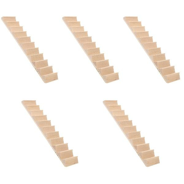 5 stk 1/12 Minihus Trappe Miniatyr Tretrinn Uten Rekkverk DIY Tilbehør 5 stk 5,6X31cm 5 pcs 5.6X31cm