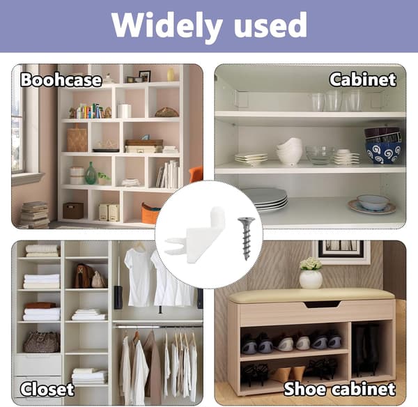 24 Pieces Shelf Supports, Shelf Support 101558 Compatible with IKEA PAX KOMPLEMENT, Replacement Shelf Support Fixing, Shelf Brackets for Wardrobe, White