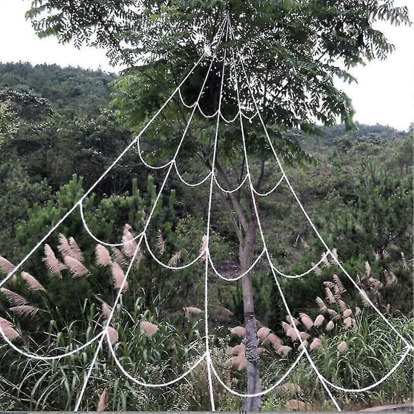 Simulation Spider Web Triangulation Halloween Outdoor Decoration Props Large Tricky Toys Theme Party-330cm-white
